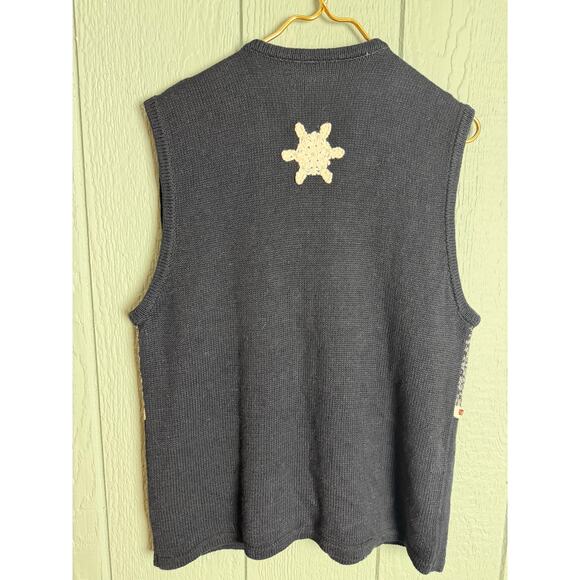 Vintage 90s Bobbie Brooks Holiday Knit Sweater Vest LG Cottagecore - Picture 5 of 6